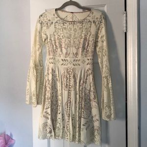 Free People Cream Lace Dress